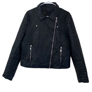 Robert Phillipe Black Vegan Leather Jacket(Size XL)